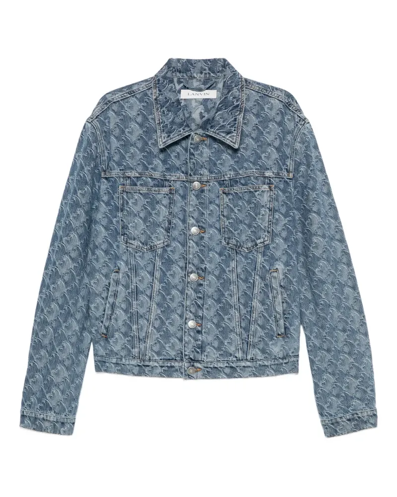 Lanvin monogram-jacquard denim jacket - Blau Blau