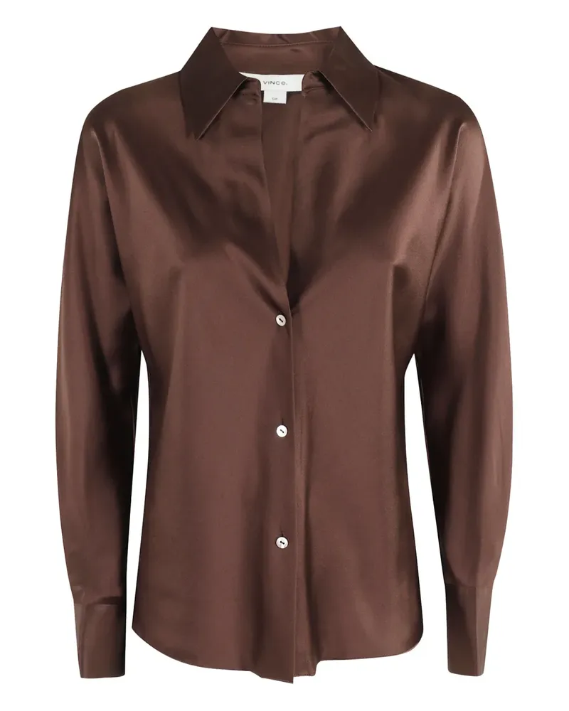 Vince satin long-sleeve shirt - Braun Braun