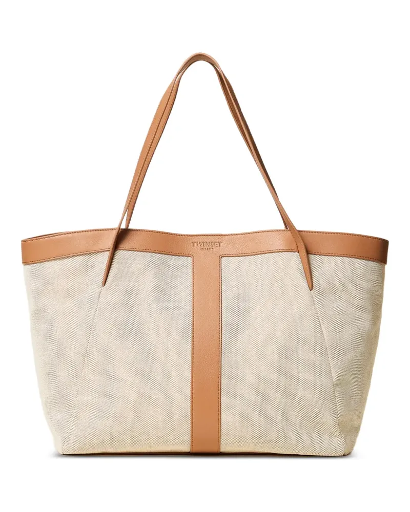 Twin-Set Shopper mit Logo-Prägung - Nude Nude