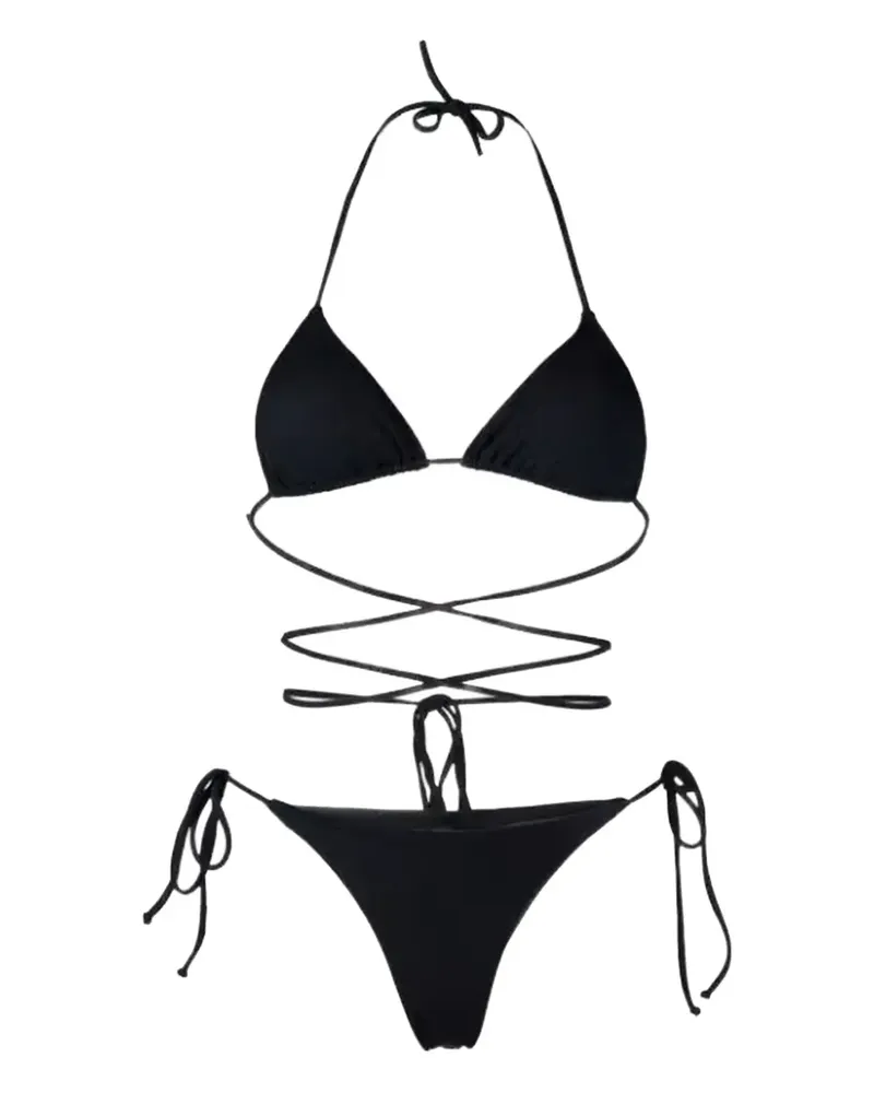 Reina Olga Bikini mit überkreuzten Trägern - Schwarz Schwarz