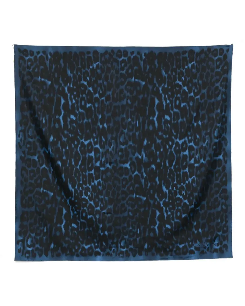 Lanvin Seidenschal mit Leoparden-Print - Blau Blau