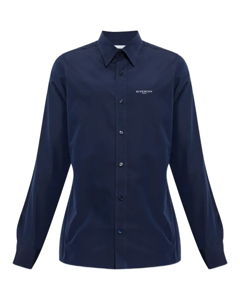 Givenchy Hemd mit Logo-Stickerei - Blau Blau