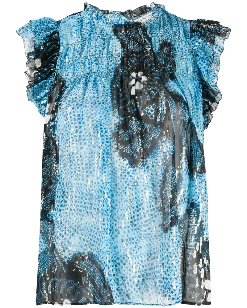 Ulla Johnson Oberteil mit abstraktem Print - Blau Blau
