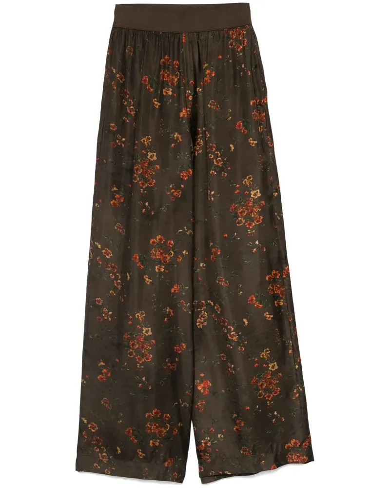 Uma Wang Hose mit Blumen-Print - Braun Braun