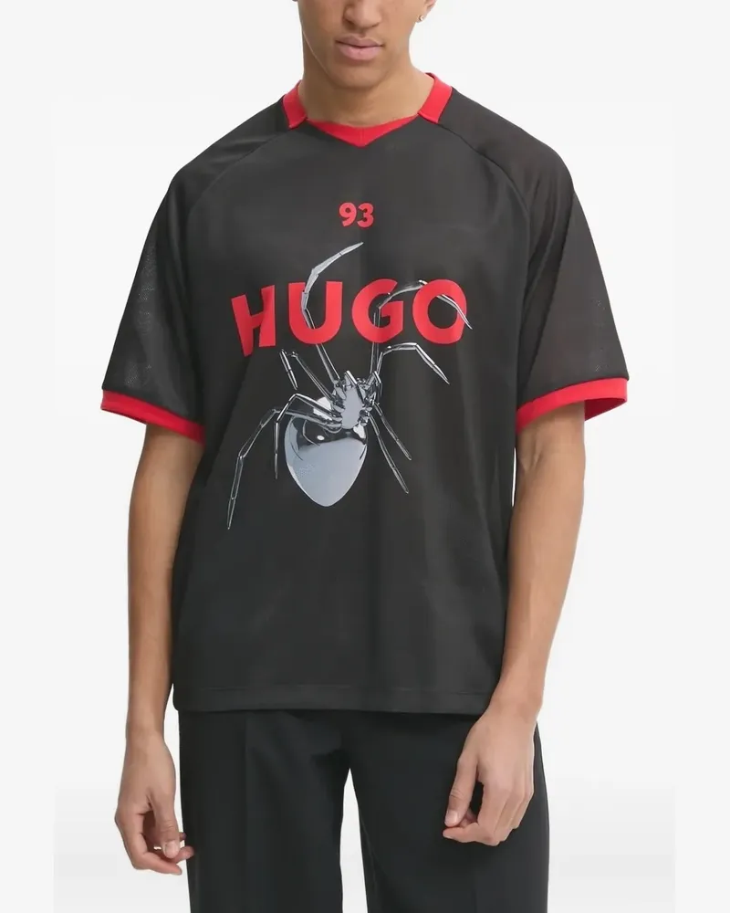HUGO BOSS T-Shirt mit Spider-Print - Schwarz Schwarz