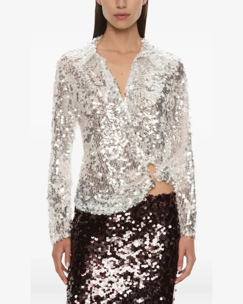 Christopher Esber Opaline sequin-embellished shirt - Grau Grau