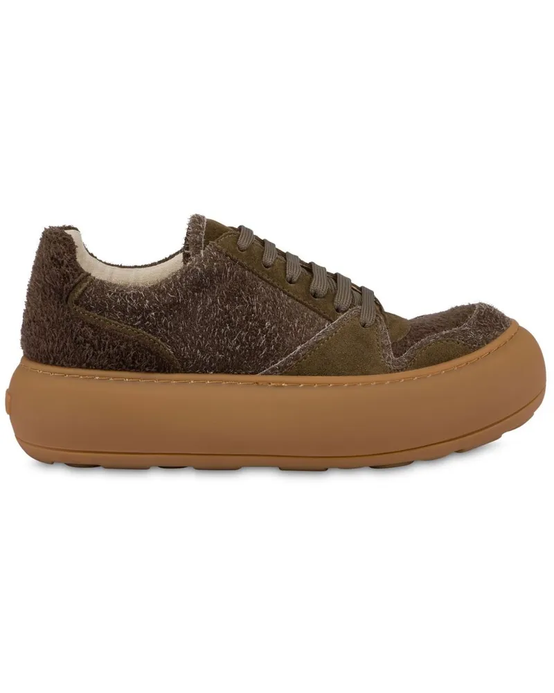 Moschino Sneakers mit Faux Fur - Braun Braun