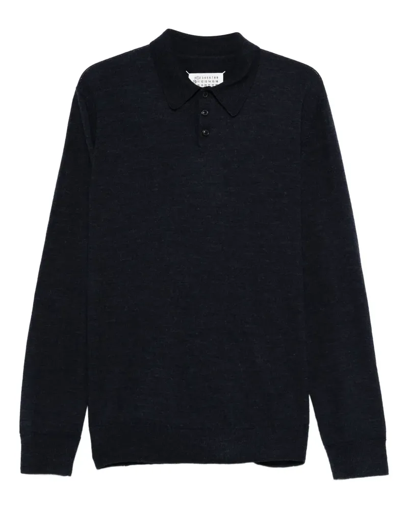 Maison Margiela Poloshirt mit Ellenbogen-Patches - Blau Blau