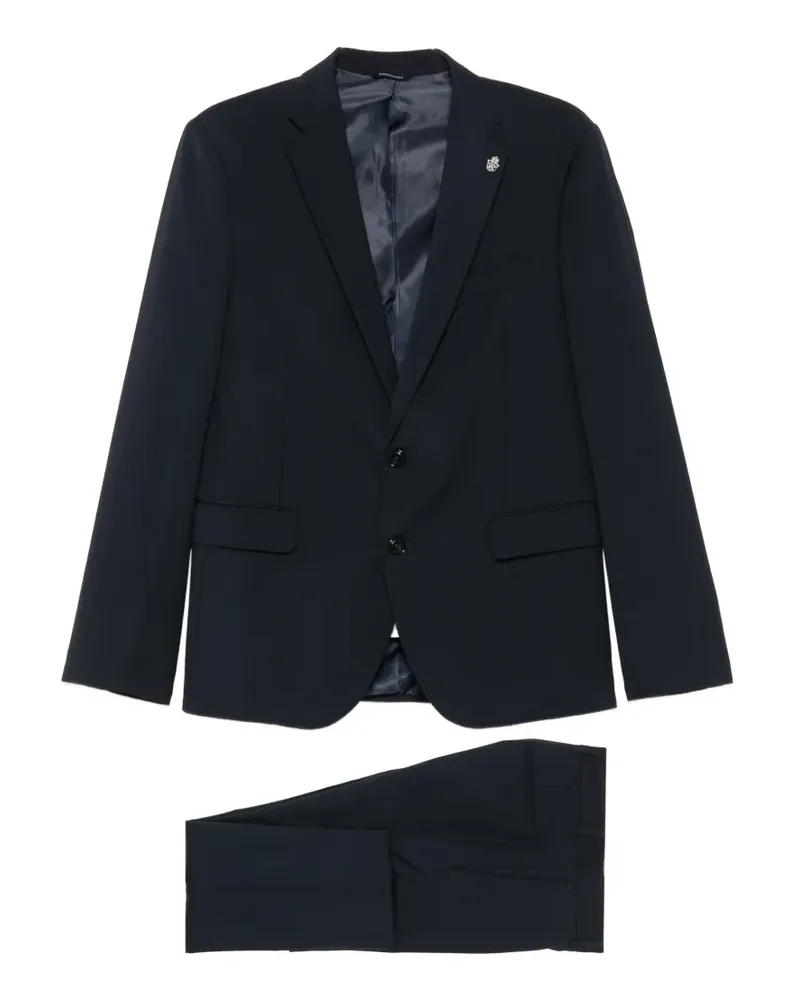 Daniele Alessandrini notched-lapel single-breasted suit - Blau Blau