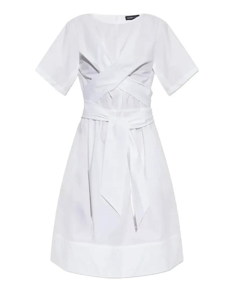 Emporio Armani crossover-waist tie-fastening dress - Weiß Weiß