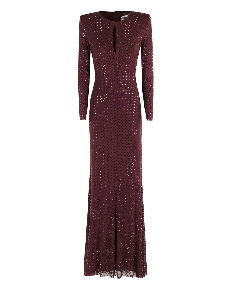Self-Portrait Verziertes Kleid mit langen Ärmeln - Rot Rot