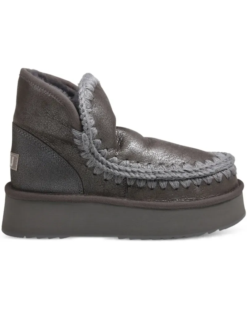 Mou braided-trim platform boots - Grau Grau