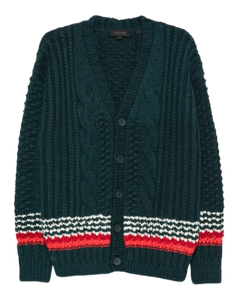 Lacoste cable-knit oversized cardigan - Grün Grün
