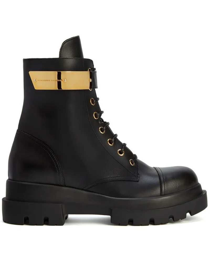 Giuseppe Zanotti Alexa Stiefel mit Logo-Schild - Schwarz Schwarz