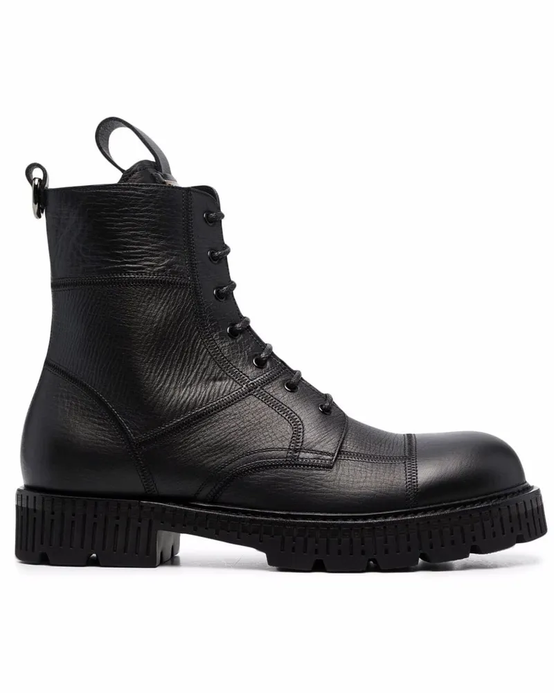 Dolce & Gabbana Stiefel mit Logo-Schild - Schwarz Schwarz