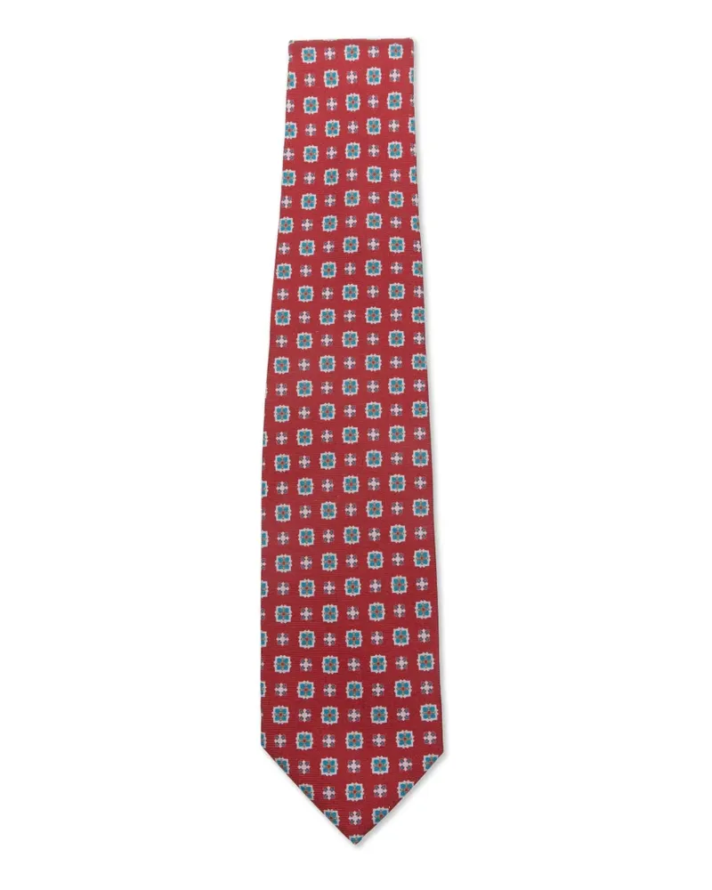 BARBA Geometrisch gemusterte Krawatte - Rot Rot