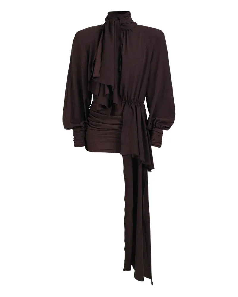 Rowen Rose draped-detail mini dress - Braun Braun
