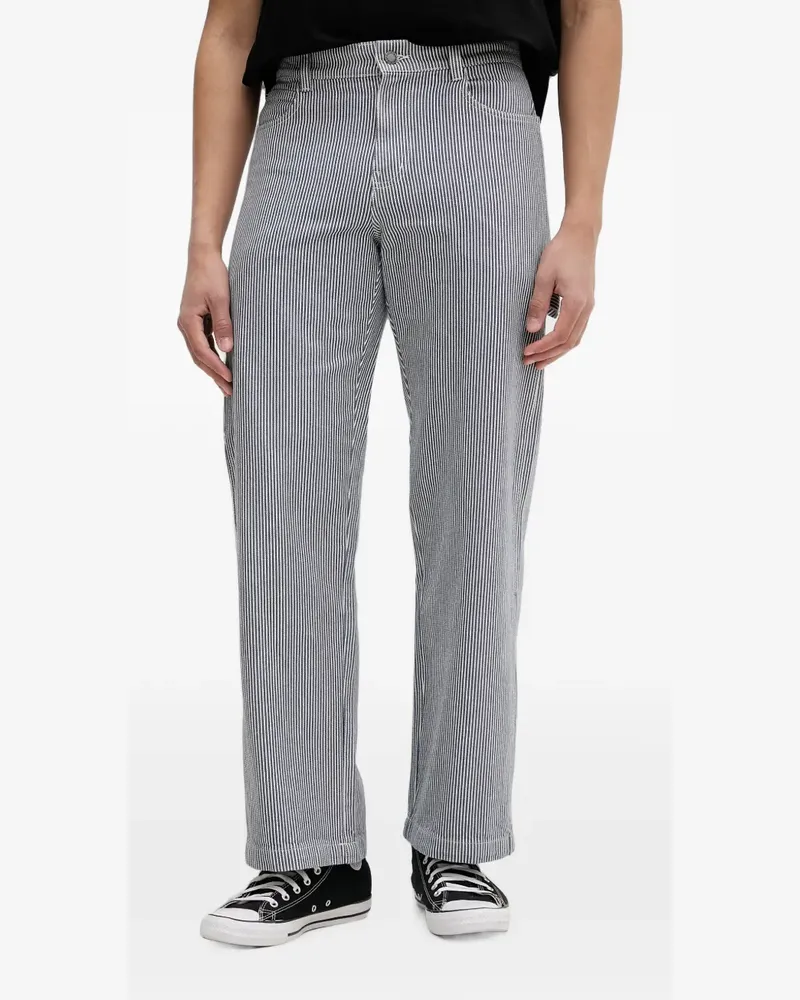 Dickies Gestreifte Hickory Carpenter Hose - Blau Blau