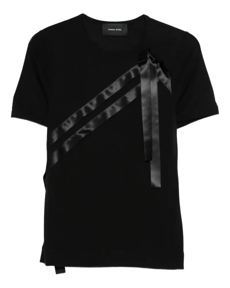 Simone Rocha bow sash T-shirt - Schwarz Schwarz