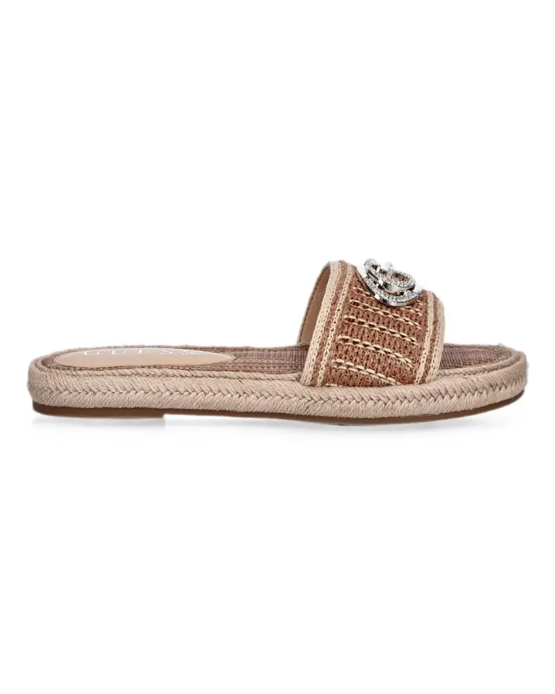 Guess Kaylis Sandalen mit Logo-Schild - Braun Braun