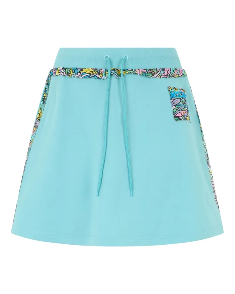 Moschino graphic-print drawstring mini skirt - Blau Blau