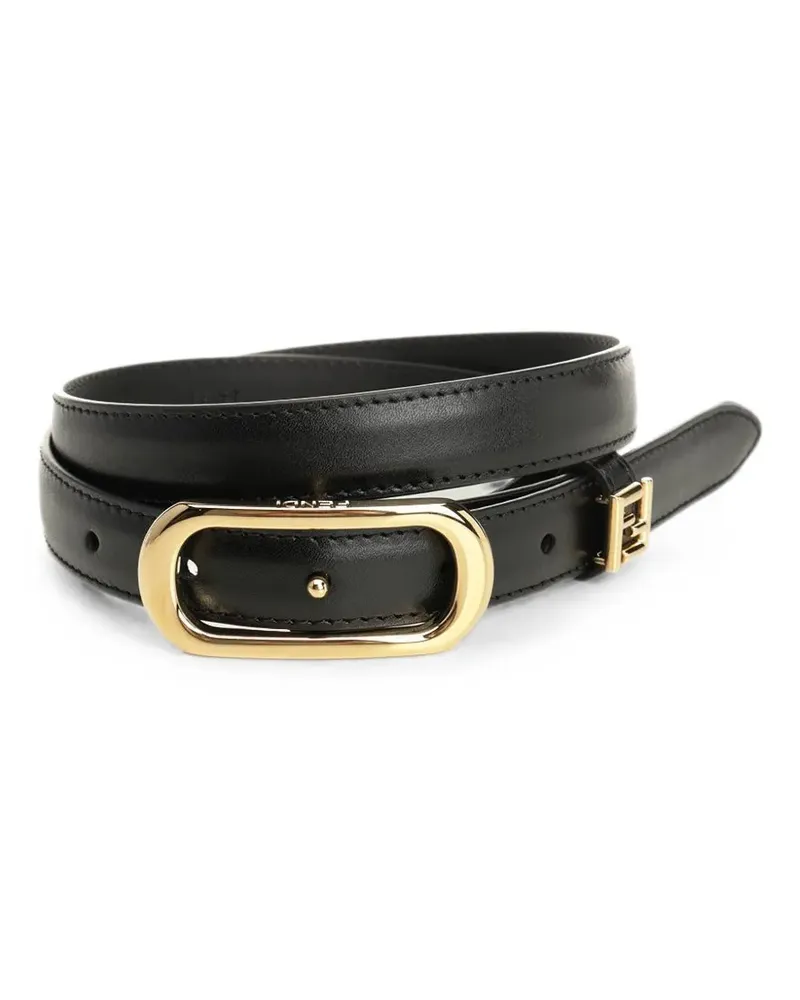 Fendi FF oval-buckle leather belt - Schwarz Schwarz