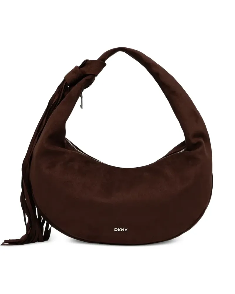 DKNY Schultertasche mit Fransen und Knoten - Braun Braun