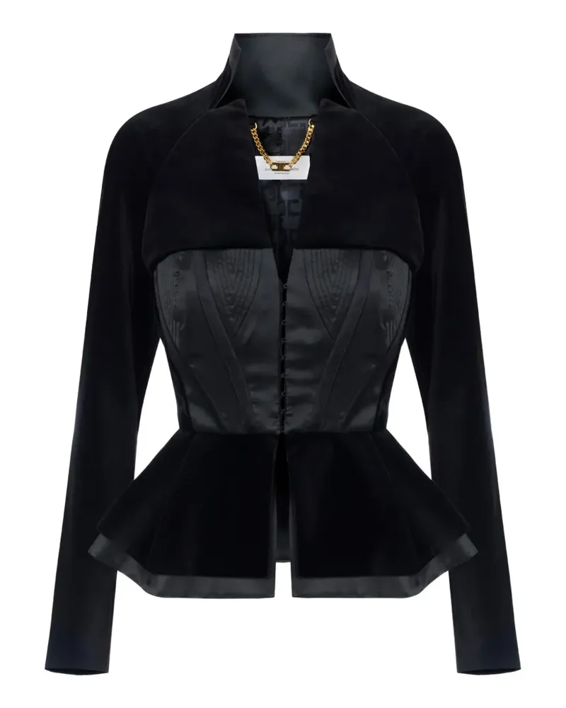 Elisabetta Franchi Gazar Jacke aus Samt - Schwarz Schwarz