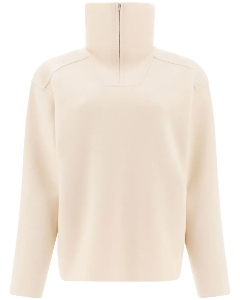 AURALEE Rollkragenpullover mit Reißverschluss - Weiß Weiß