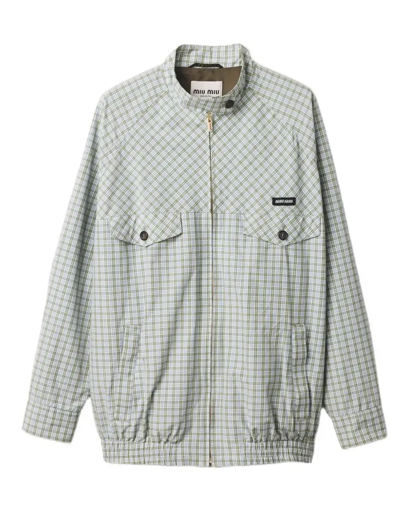 Miu Miu checked technical-fabric blouson jacket - Weiß Weiß