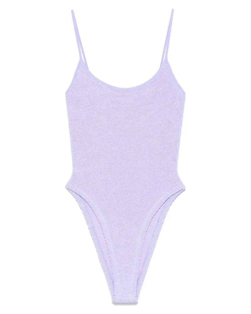 Hunza G Geraffter Badeanzug - Violett Violett