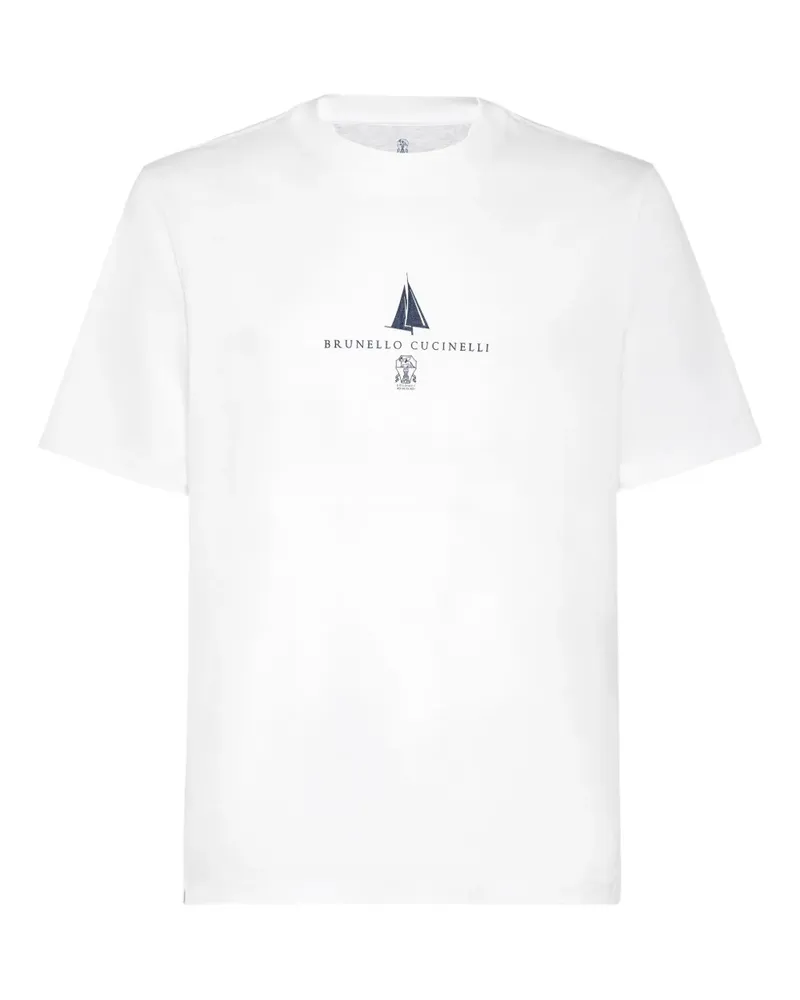 Brunello Cucinelli Klassisches T-Shirt - Weiß Weiß