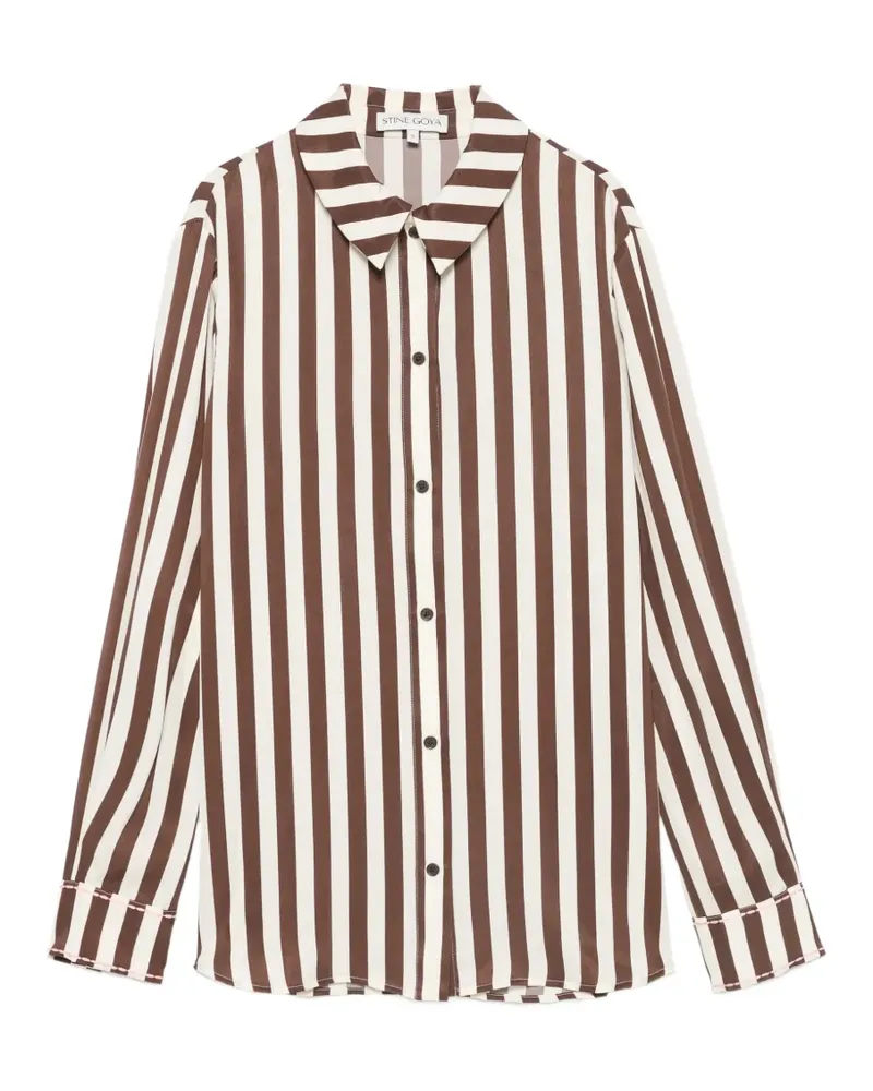 Stine Goya striped long-sleeve shirt - Braun Braun