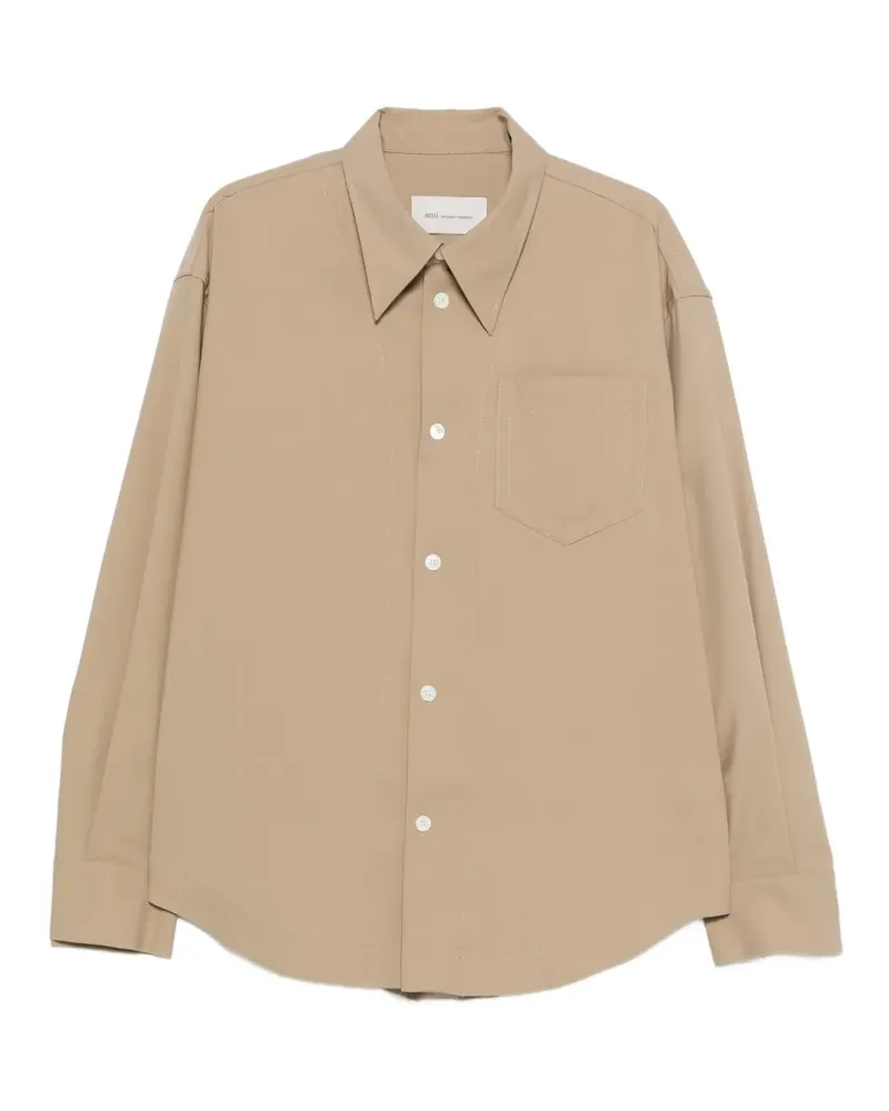 AMI Paris Hemd mit Brusttasche - Nude Nude