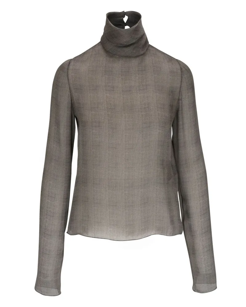 Saint Laurent Karierte Bluse - Grau Grau
