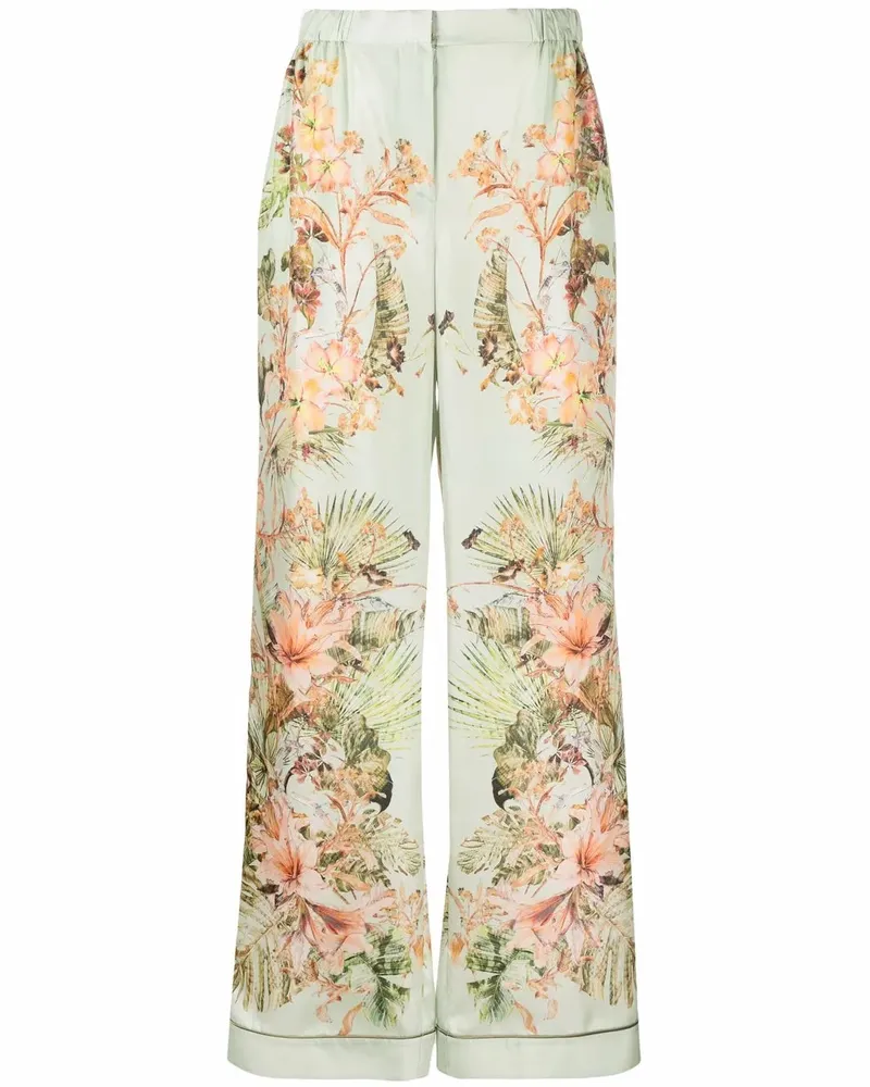 Alberta Ferretti Weite Hose mit Print - Grün Grün