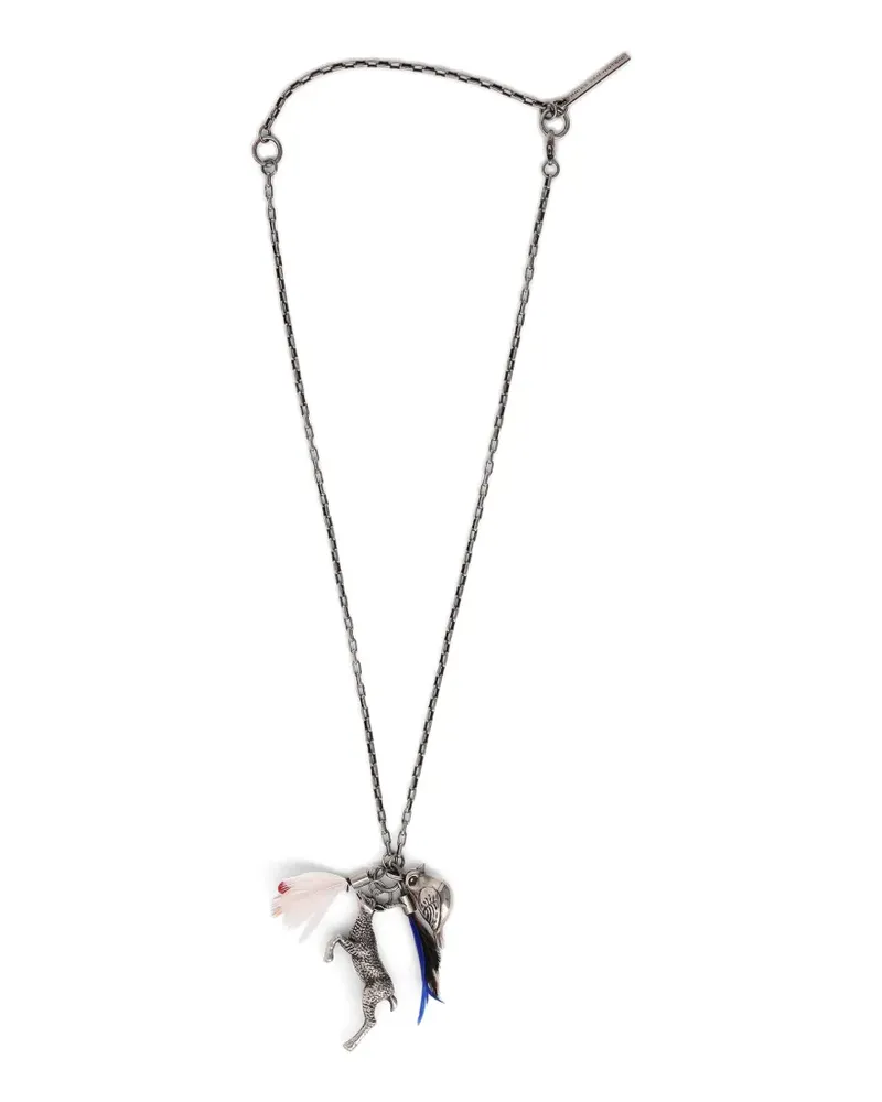 Dries van Noten feather pendant necklace - Silber Silber