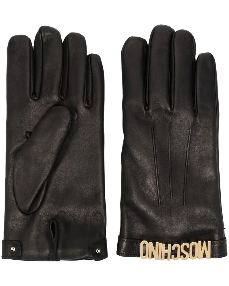 Moschino Handschuhe aus Leder - Schwarz Schwarz