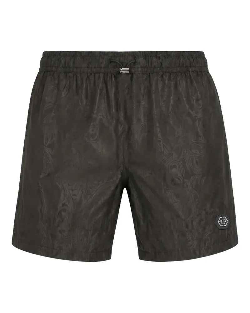 Philipp Plein Badeshorts Gothic Plein - Schwarz Schwarz