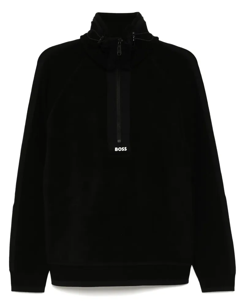 HUGO BOSS Sweatshirt mit Reißverschluss - Schwarz Schwarz