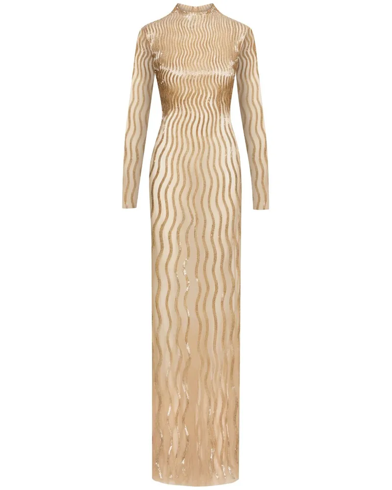 Oscar de la Renta Tüllrobe mit Pailletten - Gold Gold