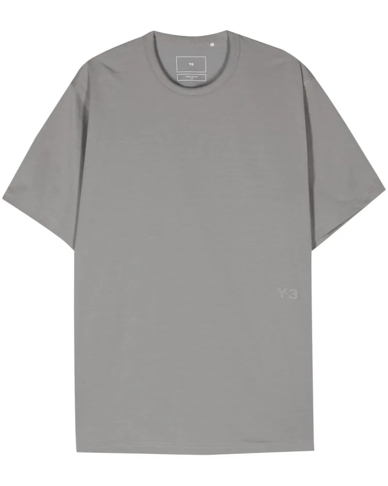 Y-3 T-Shirt mit Logo-Print Grau