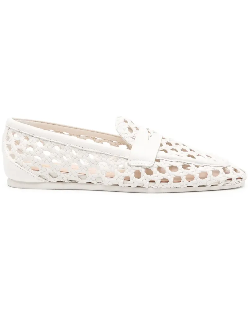 Stuart Weitzman Gewebte Loafer - Weiß Weiß