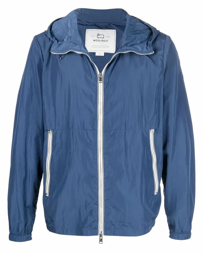 Woolrich Windbreaker mit Kapuze - Blau Blau