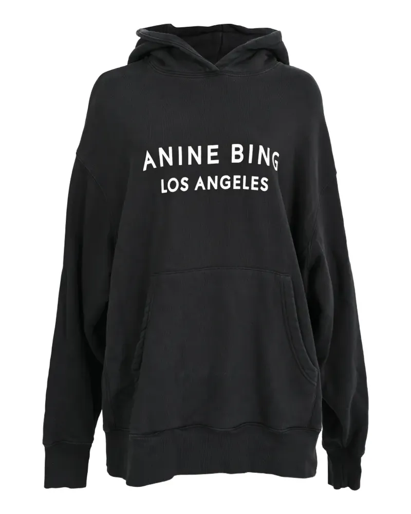 Anine Bing Alto Hoodie mit Logo - Schwarz Schwarz