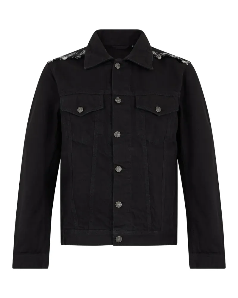 Diesel logo-patch denim jacket - Schwarz Schwarz