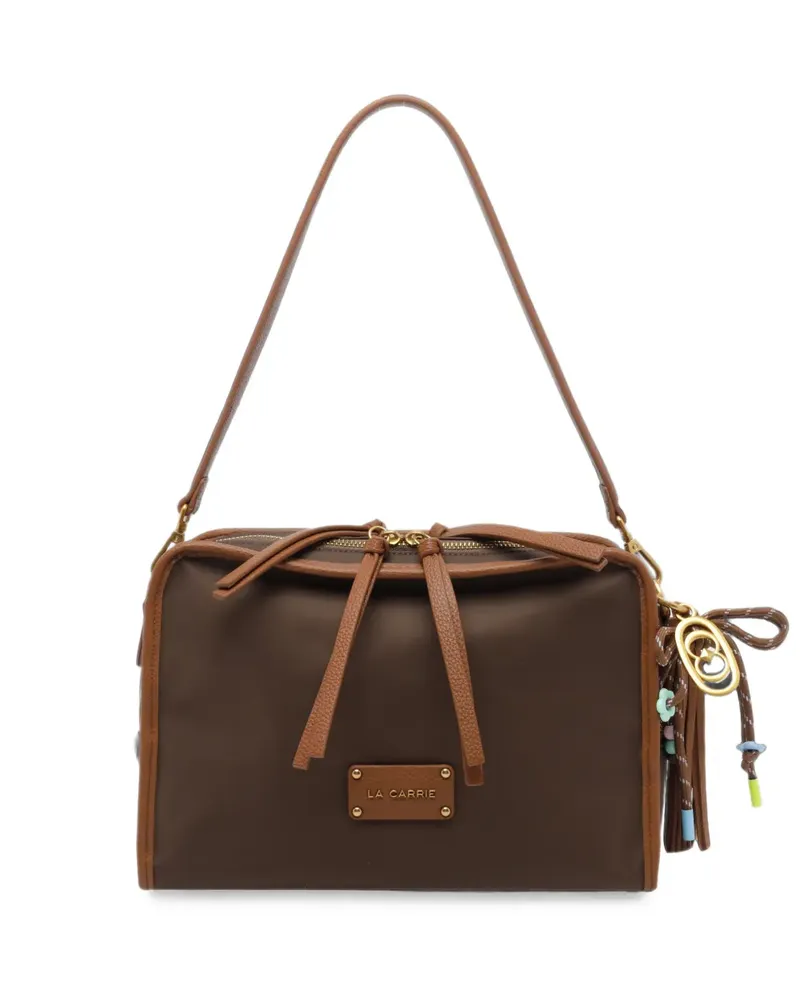 LA CARRIE logo-plaque tassel shoulder bag - Braun Braun