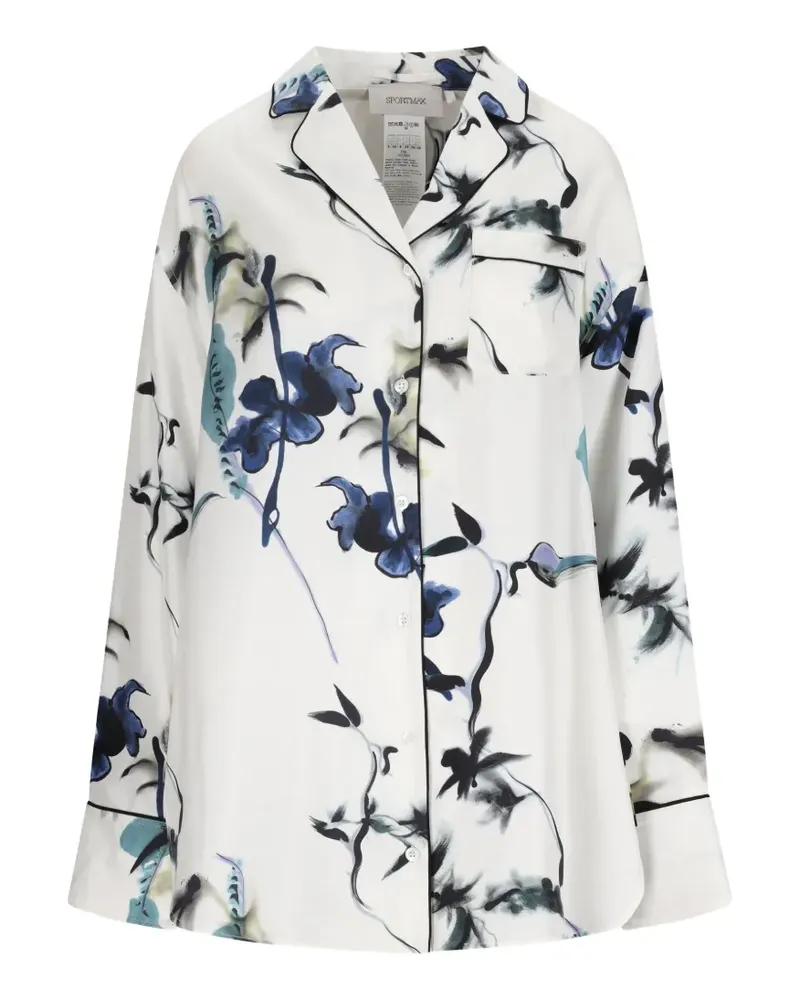 SPORTMAX floral-print silk shirt - Weiß Weiß