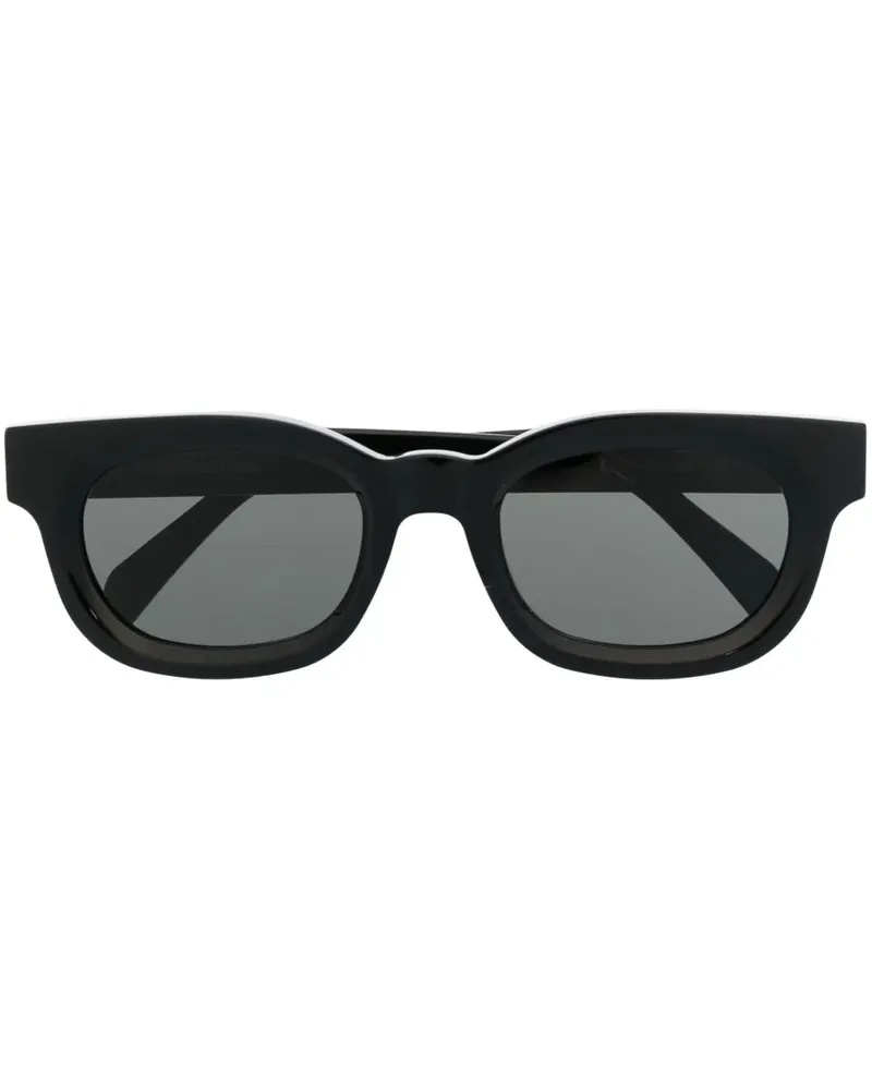 RETROSUPERFUTURE Eckige Sonnenbrille mit Logo - Schwarz Schwarz
