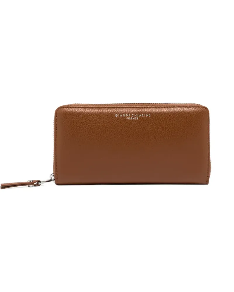 Gianni Chiarini large grained-leather zip-around wallet - Braun Braun